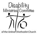 logo of the Disability Ministries committee, a stylized cross and person using a wheelchair